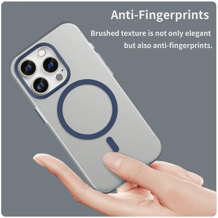 Magnetic Case for iPhone 14 Pro Max Compatible with MagSafe Translucent Matte Back Cover - Dark Blue