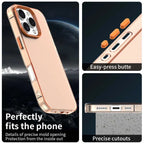 iPhone 16 Pro Case PC+TPU+PET Matte Anti-Drop Phone Back Cover - Orange