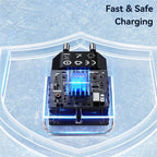 USAMS CC317 T65 33W Fast Charger for iPhone 8-16 Series Dual Ports USB-A + USB-C GaN Power Adapter - EU Plug / Black