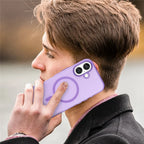 iPhone 16 Case Compatible with MagSafe TPU + PC Slim Matte Translucent Phone Cover - Dark Purple