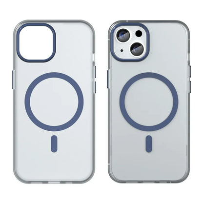 iPhone 14 Translucent Phone Case Matte Design Compatible with MagSafe Wireless Charging - Dark Blue