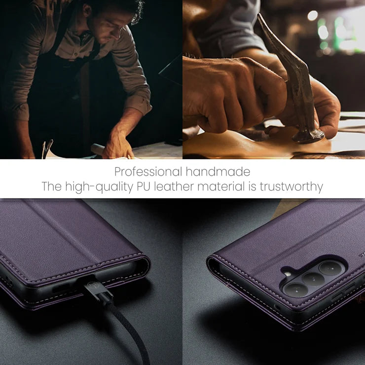 CASEME For Samsung Galaxy S26+ Case  023 Series RFID Blocking Glossy Stand Phone Cover - Purple