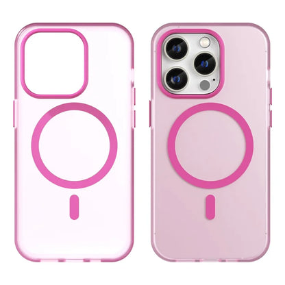 iPhone 14 Pro Translucent Matte Phone Case TPU + PC Anti-Scratch Cover - Pink