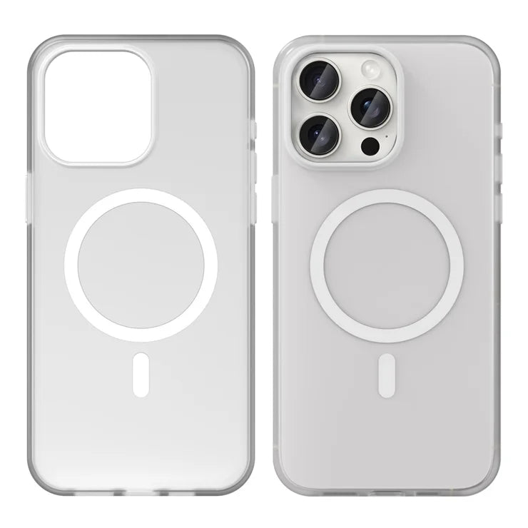 iPhone 15 Pro Case Translucent Matte Back Slim Phone Cover - White