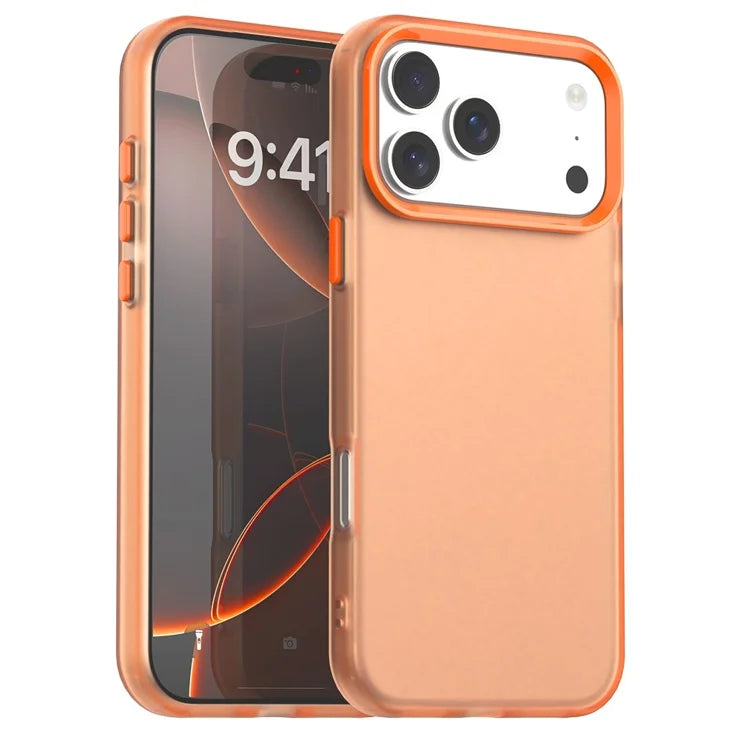 iPhone 17 Pro Max Case PC + TPU + PET Matte Anti-Drop Phone Back Cover - Orange