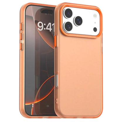 iPhone 17 Pro Max Case PC + TPU + PET Matte Anti-Drop Phone Back Cover - Orange