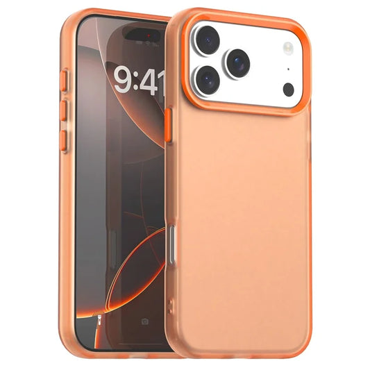 iPhone 17 Pro Max Case PC + TPU + PET Matte Anti-Drop Phone Back Cover - Orange