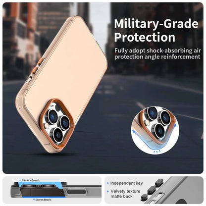 iPhone 13 Pro Max Case PC+TPU+PET Matte Anti-Drop Phone Back Cover - Orange