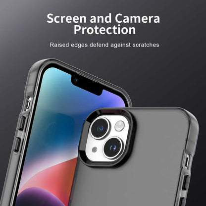 iPhone 15 Plus / 14 Plus -suojakuori, PC+TPU+PET, mattapintainen, pudotussuojattu takakuori – musta