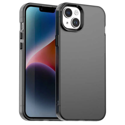 iPhone 15 Plus / 14 Plus -suojakuori, PC+TPU+PET, mattapintainen, pudotussuojattu takakuori – musta
