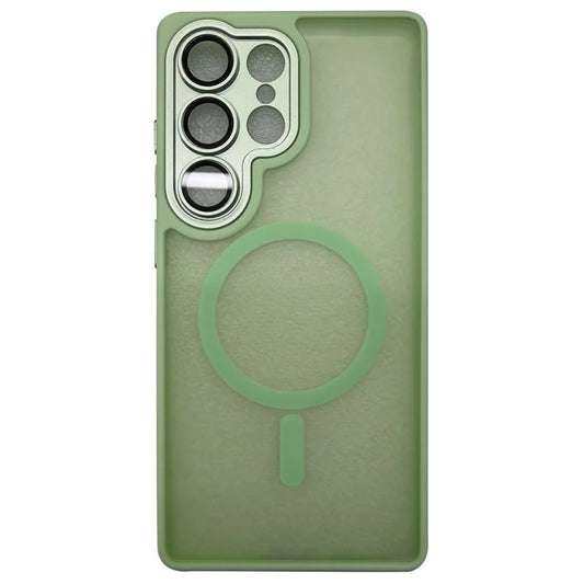 Samsung Galaxy S25 Ultra MagSafe-yhteensopiva kuori, Skin-Touch PC + TPU -puhelinkuori – vaaleanvihreä