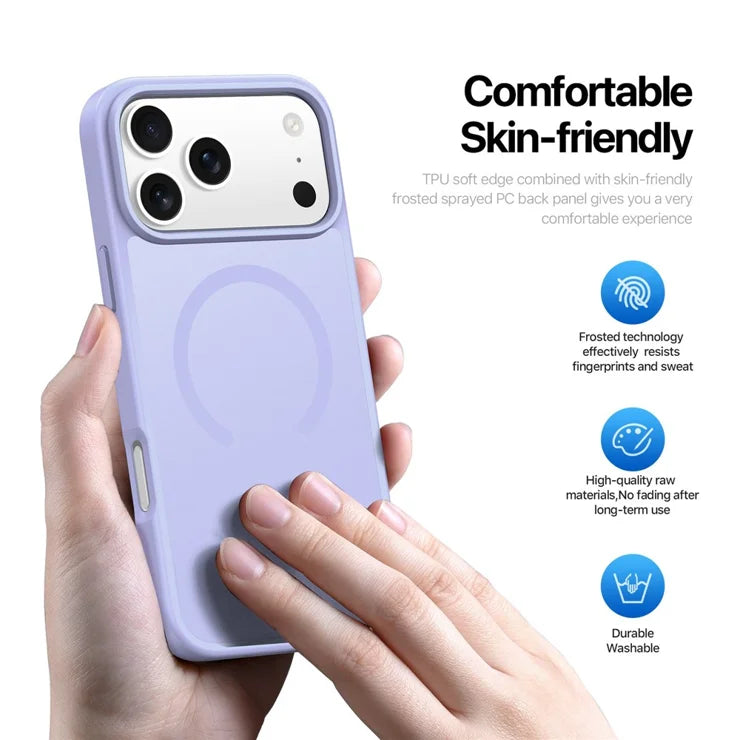 DUX DUCIS Yind Series For iPhone 17 Pro Max Case TPU + PC Matte Phone Cover Compatible with MagSafe - Light Purple