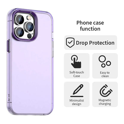 iPhone 13 Pro Max Case PC+TPU+PET Matte Anti-Drop Phone Back Cover - Purple