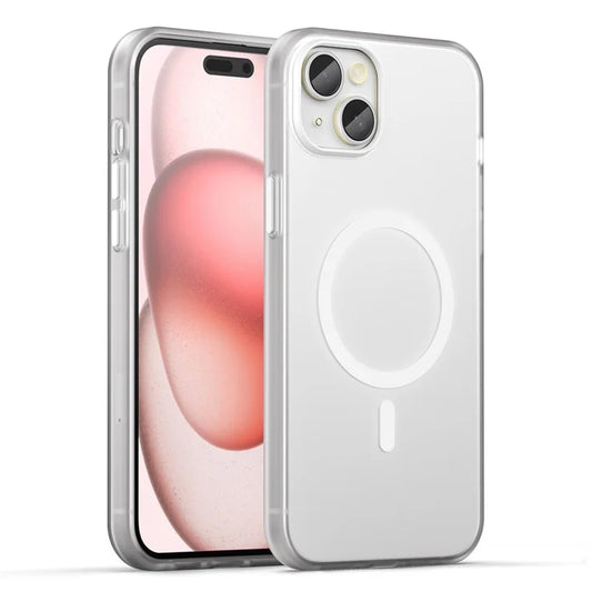 iPhone 15 Magneettikuori Matta Puhelinkotelo Sormenjälkiä ja Naarmuja Estävä – Valkoinen