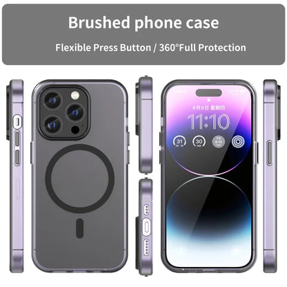 Magnetic Case for iPhone 14 Pro Max Compatible with MagSafe Translucent Matte Back Cover - Black