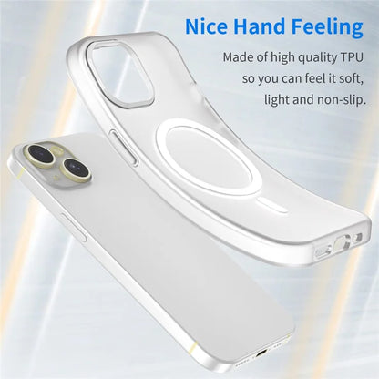 iPhone 14 Translucent Phone Case Matte Design Compatible with MagSafe Wireless Charging - White