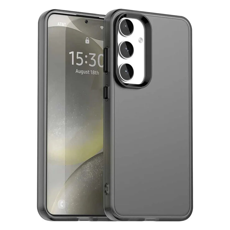 Samsung Galaxy S25 FE Case PC + TPU + PET Matte Anti-Drop Phone Back Cover - Black