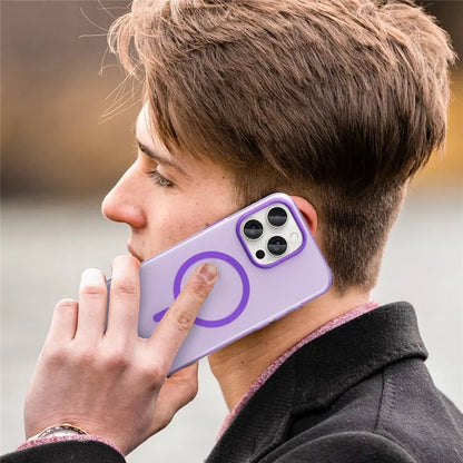 iPhone 15 Pro Case Translucent Matte Back Slim Phone Cover - Dark Purple