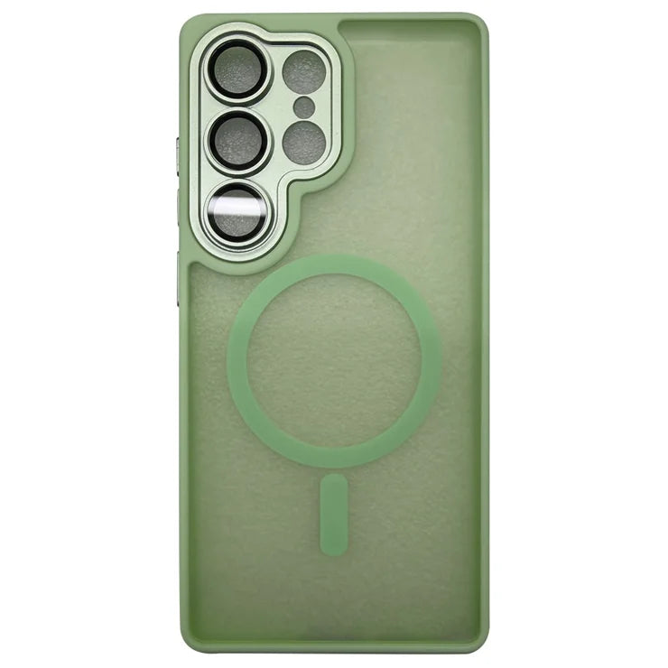 Samsung Galaxy S26 Ultra Case Compatible with MagSafe Skin-Touch PC + TPU Phone Cover - Light Green