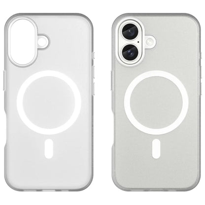 iPhone 16 Case Compatible with MagSafe TPU + PC Slim Matte Translucent Phone Cover - White