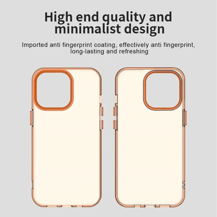 iPhone 14 Pro Max Case PC+TPU+PET Matte Anti-Drop Phone Back Cover - Orange