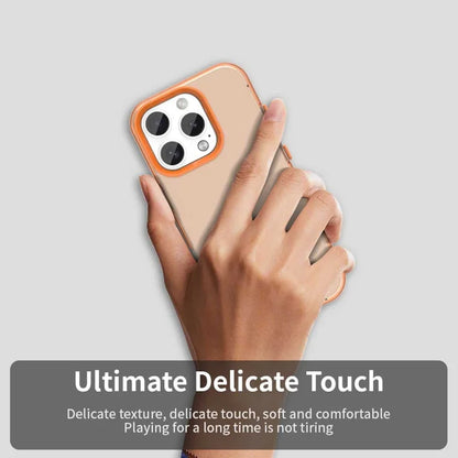 iPhone 16 Pro Case PC+TPU+PET Matte Anti-Drop Phone Back Cover - Orange