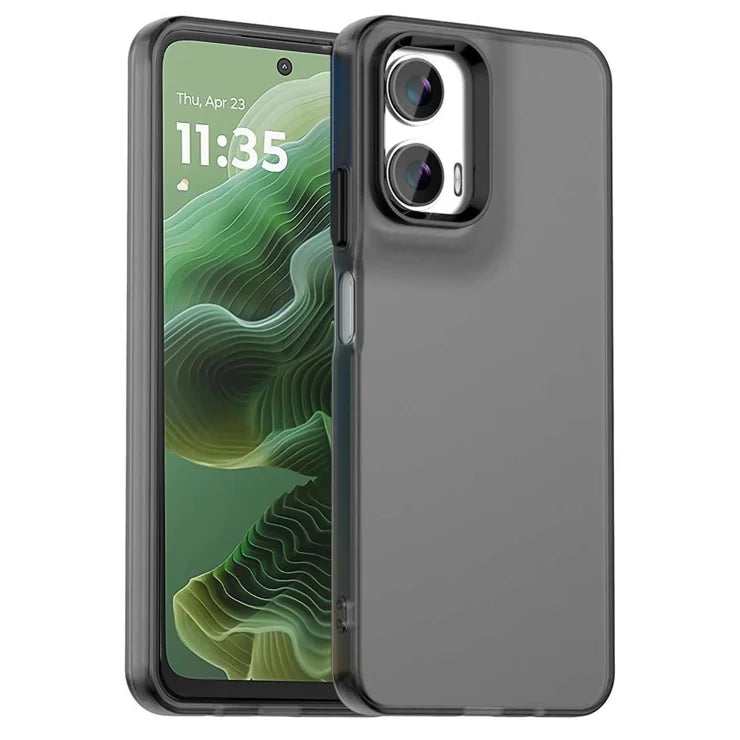 Motorola Moto G35 5G Case PC+TPU+PET Matte Anti-Drop Phone Back Cover - Black