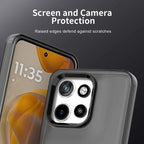 Matte Case For Motorola Edge 60 Neo 5G / 50 Neo 5G / S50 5G / ThinkPhone 25 5G PC+TPU+PET Anti-Drop Phone Back Cover - Black