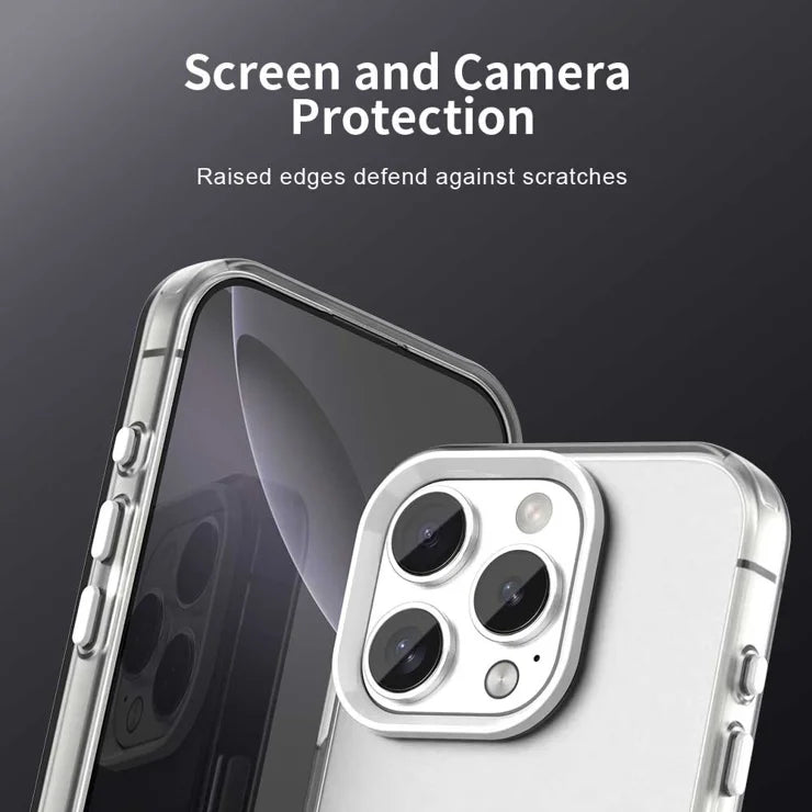 iPhone 16 Pro Case PC+TPU+PET Matte Anti-Drop Phone Back Cover - White
