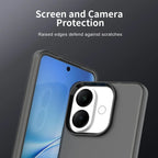vivo V60 Lite 5G / V60 Lite 4G Case PC + TPU + PET Matte Anti-Drop Phone Back Cover - Black