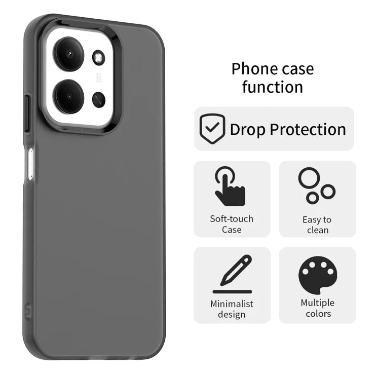 Xiaomi Redmi 15C 4G (Global) (171mm) Case PC + TPU + PET Matte Anti-Drop Phone Back Cover - Black