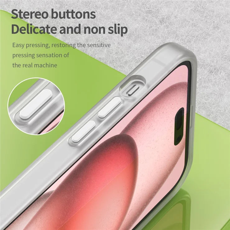 iPhone 15 Magnetic Case Matte Phone Cover Anti-Fingerprint Anti-Scratch - White