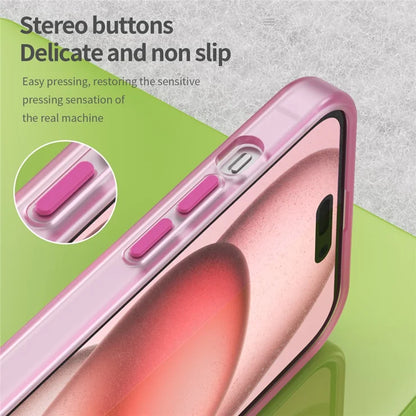 iPhone 15 Plus / 14 Plus Magnetic Case Translucent Matte Anti-Fingerprint Phone Cover - Pink