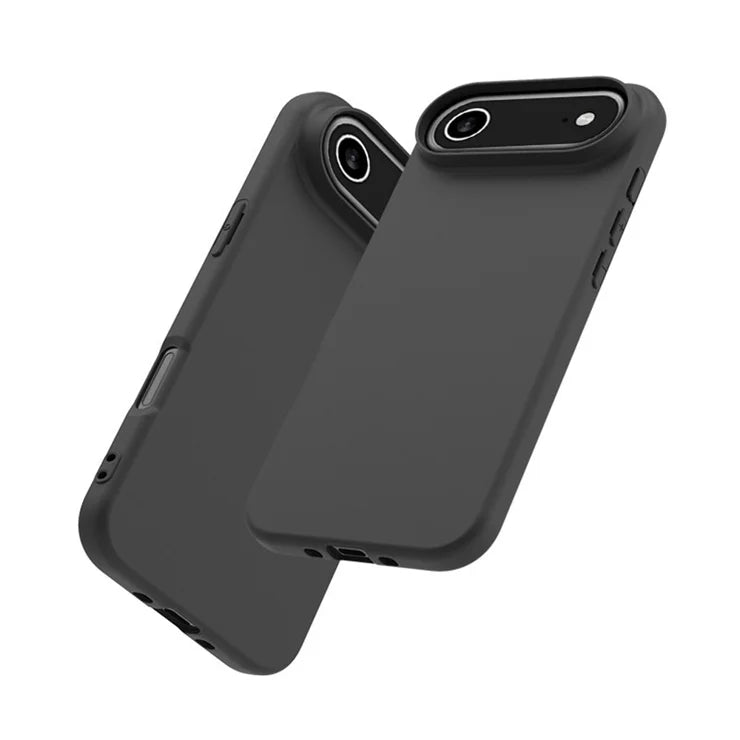For iPhone Air Case Soft Matte Back TPU Black Phone Cover, Large Cutout