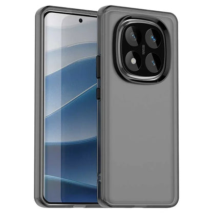 Xiaomi Redmi Note 14 Pro 5G / Poco X7 5G Case PC+TPU+PET Matte Anti-Drop Phone Back Cover - Black