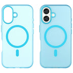 iPhone 16 Case Compatible with MagSafe TPU + PC Slim Matte Translucent Phone Cover - Blue