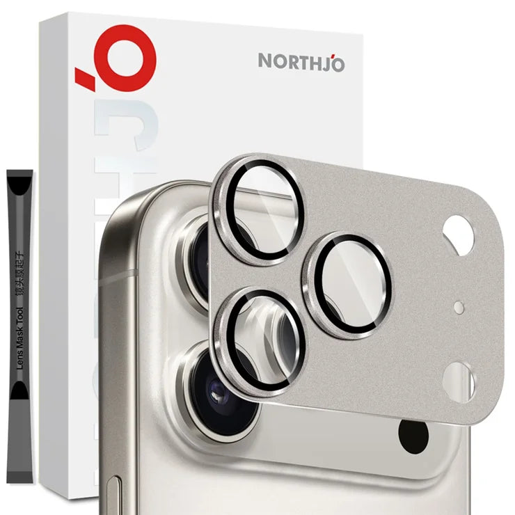 iPhone 17 Pro Max Camera Lens Protector Matte Integrated Metal Tempered Glass Lens Film - Grey