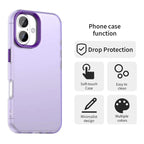 iPhone 17 Case PC + TPU + PET Matte Anti-Drop Phone Back Cover - Purple