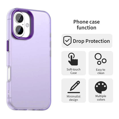 iPhone 17 Case PC + TPU + PET Matte Anti-Drop Phone Back Cover - Purple
