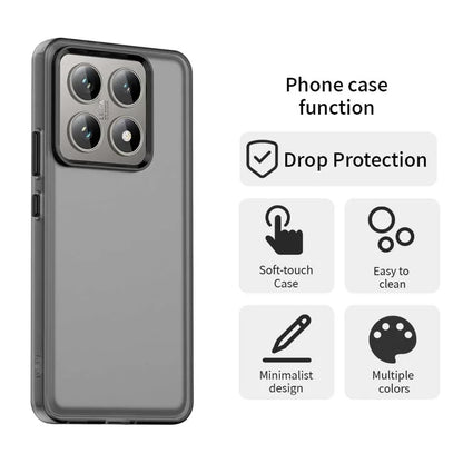 Xiaomi 14T Kotelo PC+TPU+PET Mattapintainen Putoamista Estävä Takakuori - Musta