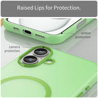 iPhone 16 Plus Case Compatible with MagSafe TPU + PC Slim Matte Translucent Phone Cover - Green