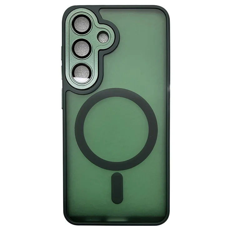 Samsung Galaxy S25 Case Compatible with MagSafe Skin-Touch PC + TPU Phone Cover - Green
