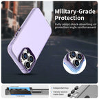 iPhone 15 Pro Case PC+TPU+PET Matte Anti-Drop Phone Back Cover - Purple