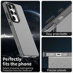 Samsung Galaxy S25 Ultra Case PC+TPU+PET Matte Anti-Drop Phone Back Cover - Black