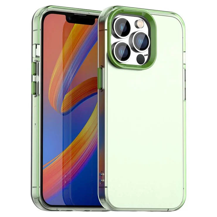 iPhone 13 Pro Max Case PC+TPU+PET Matte Anti-Drop Phone Back Cover - Green