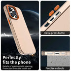 iPhone 13 Pro Case PC+TPU+PET Matte Anti-Drop Phone Back Cover - Orange