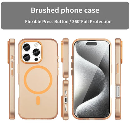 iPhone 16 Pro Case Compatible with MagSafe TPU + PC Slim Matte Translucent Phone Cover - Orange