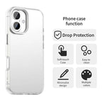 iPhone 17 Case PC + TPU + PET Matte Anti-Drop Phone Back Cover - White