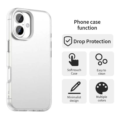 iPhone 17 Case PC + TPU + PET Matte Anti-Drop Phone Back Cover - White