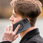 iPhone 15 Magnetic Case Matte Phone Cover Anti-Fingerprint Anti-Scratch - Black